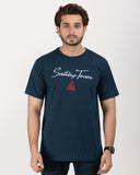 Men Printed Round Neck Polycotton Grey T-Shirt