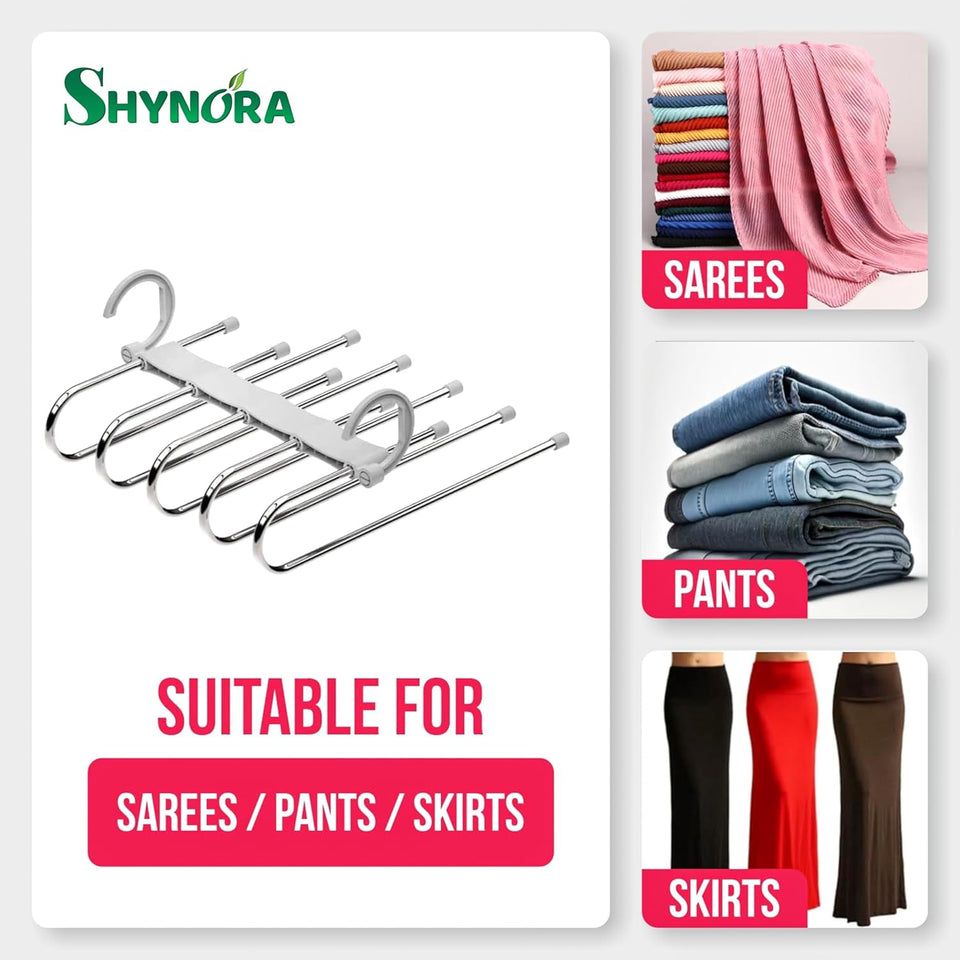 Multipurpose 5 in 1 Hangers, Stainless Steel Fordable Hangers for All Types