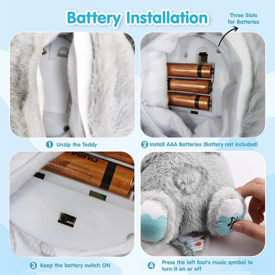 Baby Plush Toy with Music, Lights & Breathing Motion, Interactive Teddy Bear for Sensory Learning, Soft Stuffed Animal Newborn Babies, Musical...