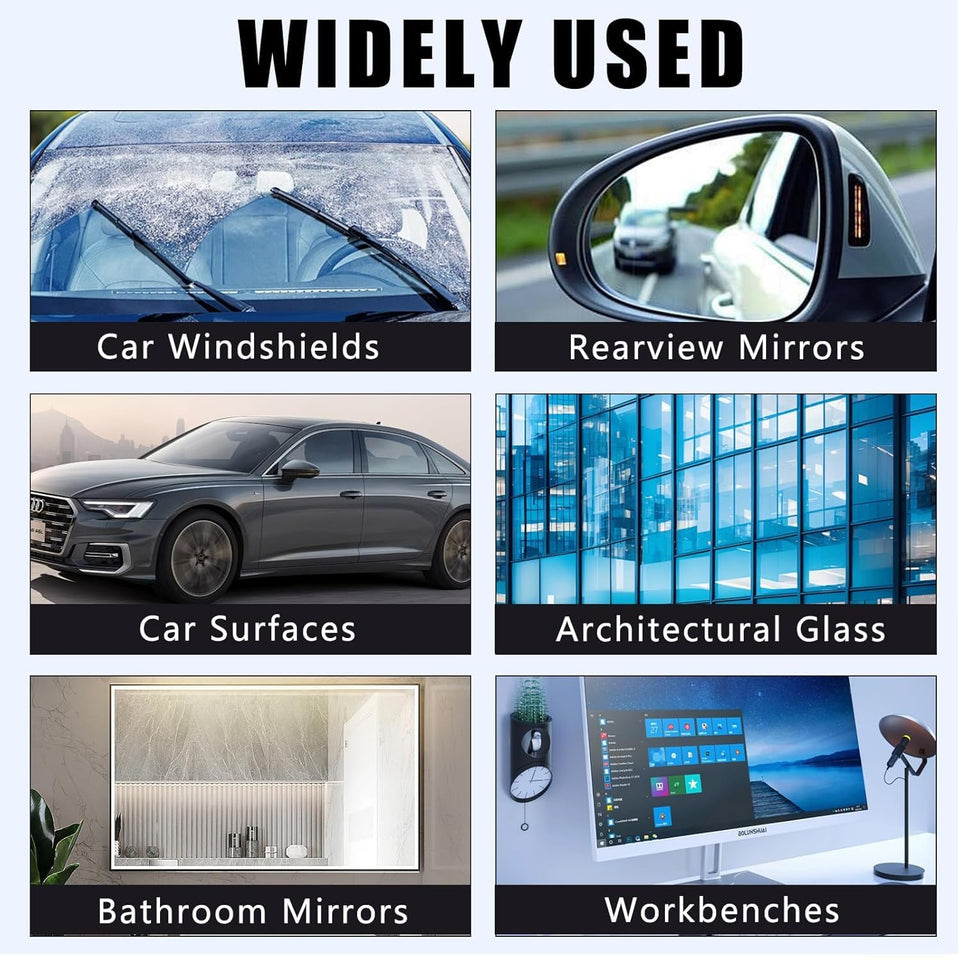 Automotive Oil Film Cleaning Brush, Glass Cleaning Board,Anti-Rain Fog Glass Oil Film Remover for