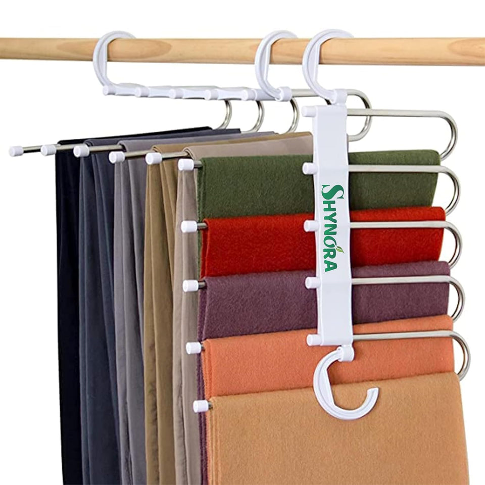 Multipurpose 5 in 1 Hangers, Stainless Steel Fordable Hangers for All Types