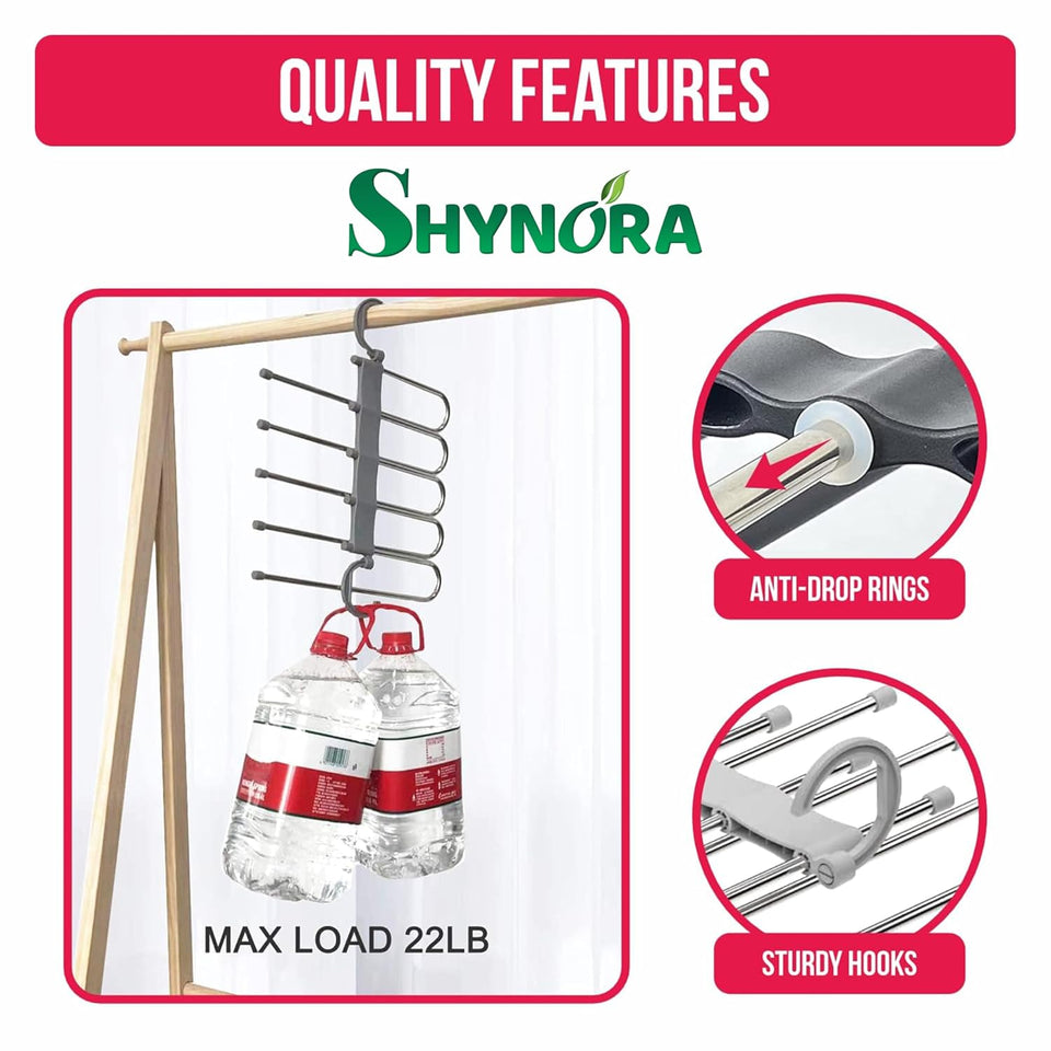 Multipurpose 5 in 1 Hangers, Stainless Steel Fordable Hangers for All Types