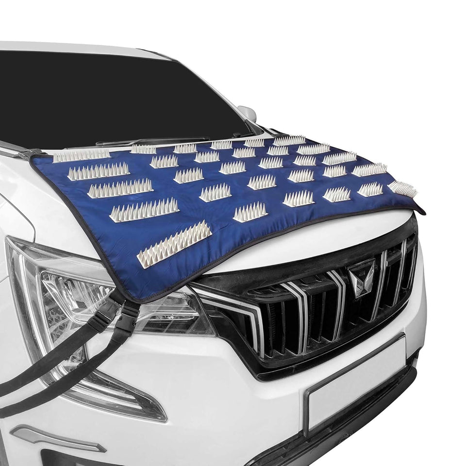 agnetic Car Bonnet Cover with Anti-Theft Spikes | Waterproof Universal Protector from Dogs,Monkeys, Dust and UV Rays | Blue