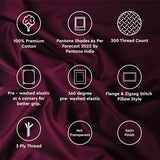 haus & kinder Elastic Fitted Bedsheets King Size with 2 Pillow Covers, 100% Cotton 300 TC, Melange Collection (California King, Glided Beig