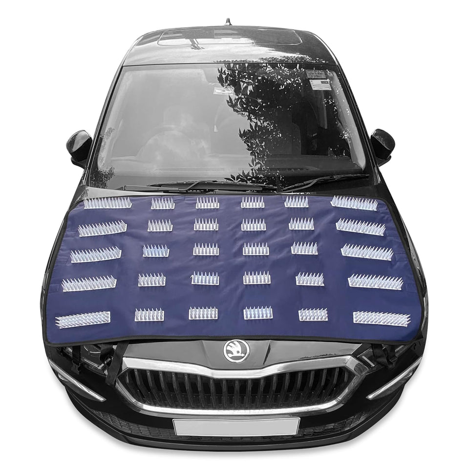 agnetic Car Bonnet Cover with Anti-Theft Spikes | Waterproof Universal Protector from Dogs,Monkeys, Dust and UV Rays | Blue