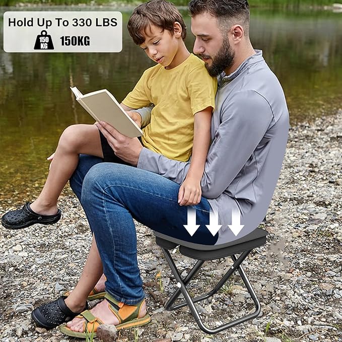 Folding Stool, Portable Camping Stool with Carry Bag