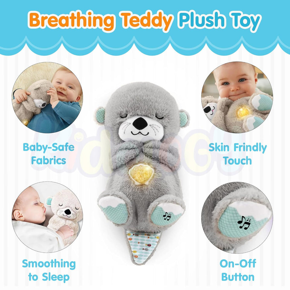 Baby Plush Toy with Music, Lights & Breathing Motion, Interactive Teddy Bear for Sensory Learning, Soft Stuffed Animal Newborn Babies, Musical...