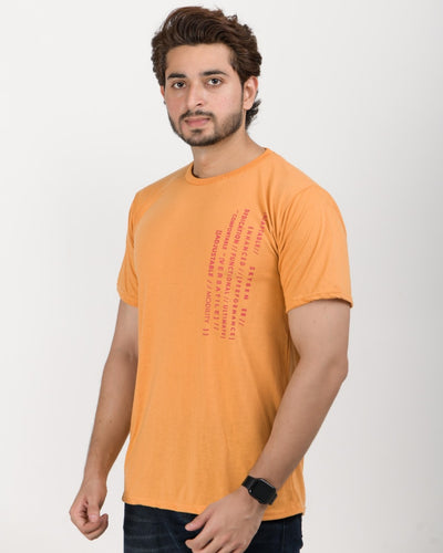 Men Printed Round Neck Polycotton Grey T-Shirt