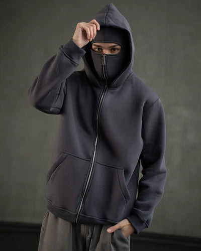 Ninja Balaclava Hoodie with Built-In Face Mask