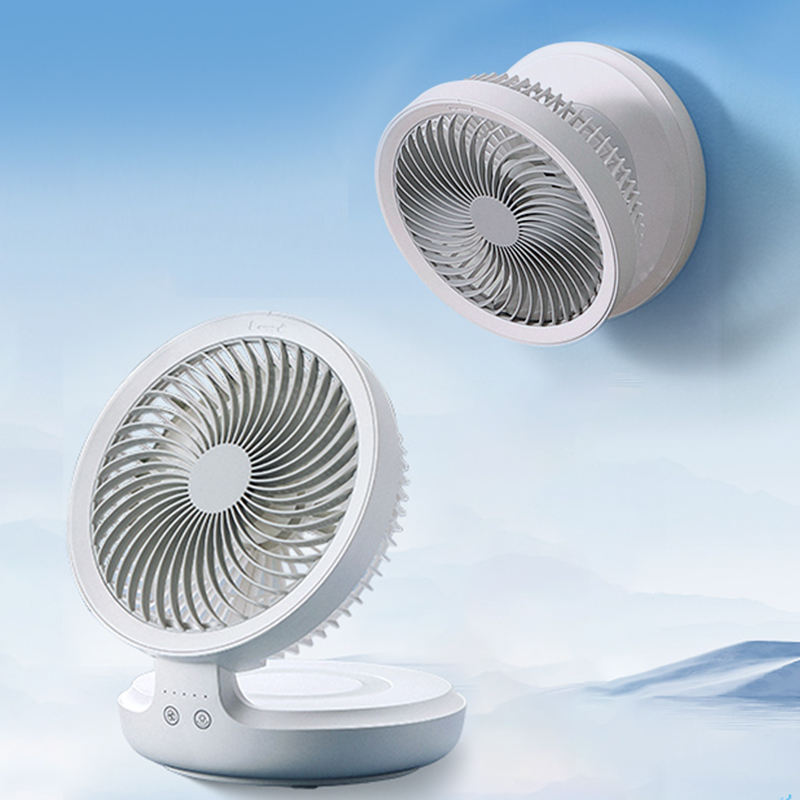 Remote Control Foldable Air Cooler Fan Wireless Use Portable Rechargeable Table Fans with LED Light for Home