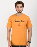 Men Regular Fit Typographic T-Shirt with Round Neck