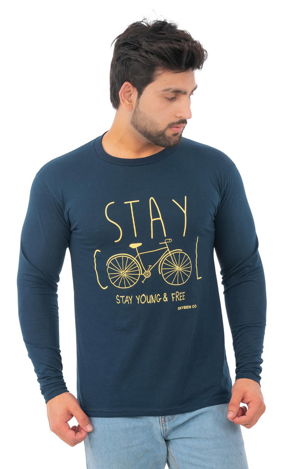 Urbane Trendy Fashionable Printed Full-Sleeve Dri-Fit T-Shirts for Men