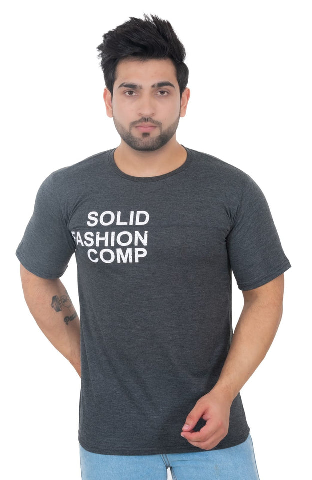 Round Neck Half Sleeves T Shirt for Men in Polycotton SolidG DG_212