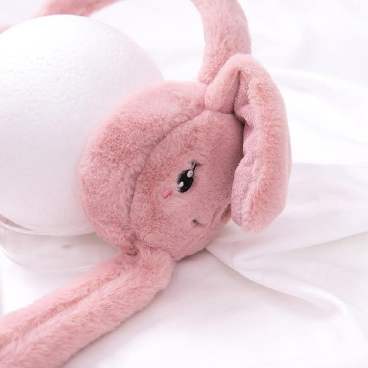 Bunny Cap with Moving Ears | Winter Ear Muffs for Kids & Girls